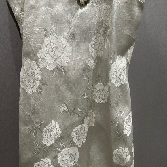 Beautiful designer beaded crystal jewel necklace Cocktail Dress sz2 cache white - Picture 5 of 7